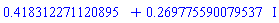 .418312271120895+.269775590079537*I