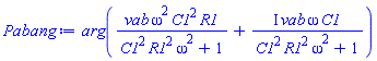 argument(vab*omega^2*C1^2*R1/(C1^2*R1^2*omega^2+1)+I*vab*omega*C1/(C1^2*R1^2*omega^2+1))