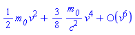 series(((1/2)*m__0)*v^2+((3/8)*m__0/c^2)*v^4+O(v^6),v,6)