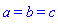 `#mrow(mi("a"),mo("&equals;"),mi("b"),mo("&equals;"),mi("c"));`