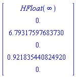 Vector[column]([[HFloat(HFloat(infinity))], [0.], [6.79317597683730], [0.], [.921835440824920], [0.]])