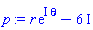r*exp(I*theta)-6*I