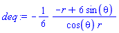 -(1/6)*(-r+6*sin(theta))/(cos(theta)*r)