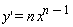 diff(y(x), x) = n*x^(n-1)