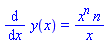 diff(y(x), x) = x^n*n/x