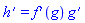 diff(h(x), x) = (D(f))(g(x))*(diff(g(x), x))