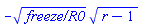 -`freeze/R0`^(1/2)*(r-1)^(1/2)