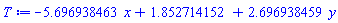 -5.696938463*x+1.852714152+2.696938459*y