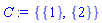 {{1}, {2}}