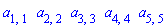 a[1, 1]*a[2, 2]*a[3, 3]*a[4, 4]*a[5, 5]