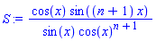 cos(x)*sin((n+1)*x)/(sin(x)*cos(x)^(n+1))