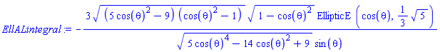 -3*((5*cos(theta)^2-9)*(cos(theta)^2-1))^(1/2)*(1-cos(theta)^2)^(1/2)*EllipticE(cos(theta), (1/3)*5^(1/2))/((5*cos(theta)^4-14*cos(theta)^2+9)^(1/2)*sin(theta))