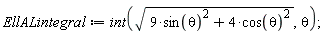 EllALintegral := int(sqrt(9*sin(theta)^2+4*cos(theta)^2), theta);