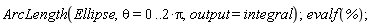 Student:-Calculus1:-ArcLength(Ellipse, theta = 0 .. 2*Pi, output = integral);