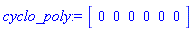 cyclo_poly := Vector[row](6, {(1) = X-1, (2) = X+1, (3) = 0, (4) = 0, (5) = 0, (6) = 0})