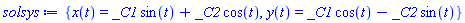 {x(t) = _C1*sin(t)+_C2*cos(t), y(t) = _C1*cos(t)-_C2*sin(t)}