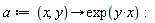 a := proc (x, y) options operator, arrow; exp(y*x) end proc