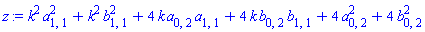 k^2*a[1, 1]^2+k^2*b[1, 1]^2+4*k*a[0, 2]*a[1, 1]+4*k*b[0, 2]*b[1, 1]+4*a[0, 2]^2+4*b[0, 2]^2