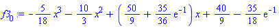 -(5/18)*x^3-(10/3)*x^2+(50/9+(35/36)*exp(-1))*x+40/9-(35/18)*exp(-1)