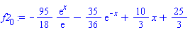 -(95/18)*exp(x)/exp(1)-(35/36)*exp(-x)+(10/3)*x+25/3