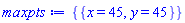 {{x = 45, y = 45}}