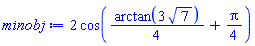 2*cos((1/4)*arctan(3*7^(1/2))+(1/4)*Pi)