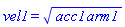 vel1 = (acc1*arm1)^(1/2)
