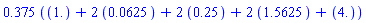 .3750000000*`%+`(1., 2*0.6250000000e-1, 2*.2500000000, (2*1.562500000)*`,`(4.))