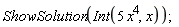 ShowSolution(Int(5*x^4, x))