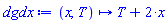 proc (x, T) options operator, arrow; T+2*x end proc