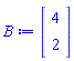 B := Vector(2, {(1) = 4, (2) = 2})