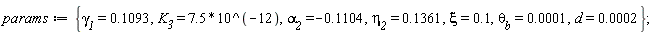 params := {K__3 = 7.5*10^(-12), d = 0.2e-3, xi = .1, `&alpha;__2` = -.1104, `&eta;__2` = .1361, `&gamma;__1` = .1093, `&theta;__b` = 0.1e-3}