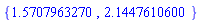 {1.570796327, 2.144761060}