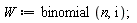 W := binomial(n, i);