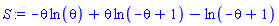 -theta*ln(theta)+theta*ln(-theta+1)-ln(-theta+1)