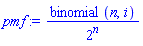 binomial(n, i)/2^n