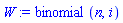 binomial(n, i)