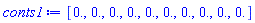 [0., 0., 0., 0., 0., 0., 0., 0., 0., 0.]