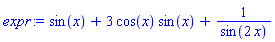 sin(x)+3*cos(x)*sin(x)+1/sin(2*x)