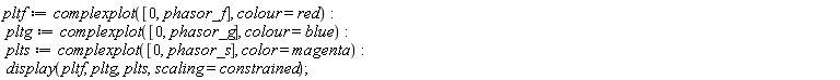 pltf := plots:-complexplot([0, phasor_f], colour = red):