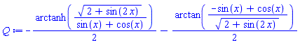 -(1/2)*arctanh((2+sin(2*x))^(1/2)/(sin(x)+cos(x)))-(1/2)*arctan((-sin(x)+cos(x))/(2+sin(2*x))^(1/2))