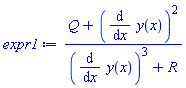 (Q+(diff(y(x), x))^2)/((diff(y(x), x))^3+R)