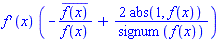 (diff(f(x), x))*(-conjugate(f(x))/f(x)+2*abs(1, f(x))/signum(f(x)))