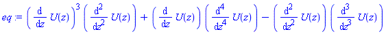 (diff(U(z), z))^3*(diff(diff(U(z), z), z))+(diff(U(z), z))*(diff(diff(diff(diff(U(z), z), z), z), z))-(diff(diff(U(z), z), z))*(diff(diff(diff(U(z), z), z), z))