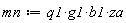 mn := q1*g1*b1*za