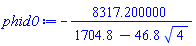 -8317.200000/(1704.8-46.8*4^(1/2))