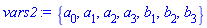 {a[0], a[1], a[2], a[3], b[1], b[2], b[3]}