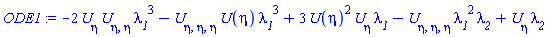 -2*(diff(U(eta), eta))*(diff(diff(U(eta), eta), eta))*lambda__1^3-(diff(diff(diff(U(eta), eta), eta), eta))*U(eta)*lambda__1^3+3*U(eta)^2*(diff(U(eta), eta))*lambda__1-(diff(diff(diff(U(eta), eta), eta), eta))*lambda__1^2*lambda__2+(diff(U(eta), eta))*lambda__2