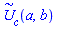 `#mover(mi("U"),mo("&sim;"))`(a, b, c)