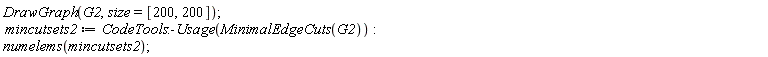 DrawGraph(G2, size = [200, 200]); mincutsets2 := CodeTools:-Usage(MinimalEdgeCuts(G2)); numelems(mincutsets2)